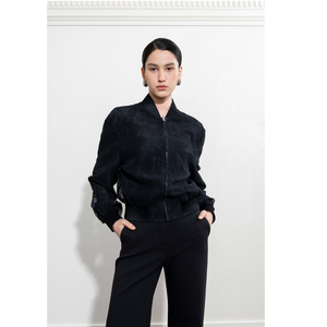 Chaquetas de Mujer de Alta Calidad, Elegantes, Modelo FROST WHISPER, Cuello Alto, Soporte ODM, Chaquetas con Encaje Floral para Mujer, Vietnam - Product Image 1