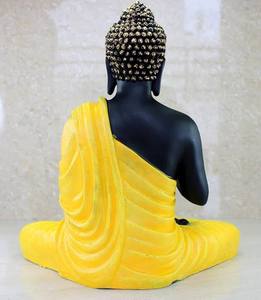 Statue de Bouddha méditant en résine EOB International |   Design Art déco |   Figurine décorative artisanale pour la maison, grande taille 14,5 pouces - Product Image 5