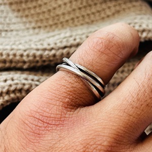 Multi Layer <b>Ring</b> Boho Wavy Brass <b>Finger</b> <b>Ring</b> Women Brass Ethnic <b>Ring</b> Oxidized Silver Finish - Product Image 3