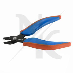 Jewelry Making Wire Crimper Tool Micro <b>Bead</b> Crimping Plier For 1 & 1.5mm Crimps Curved jaws 140mm With Spring & <b>Plastic</b> Handles - Product Image 3