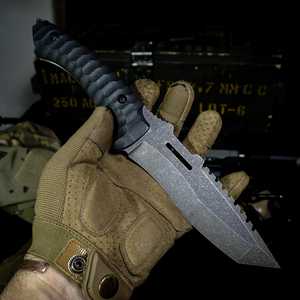 Kitchen Cooking Damascus Steel Straight <b>Back</b> Blade Serrated Edge Wood Handle OEM Outdoor Survival Knife - Product Image 3