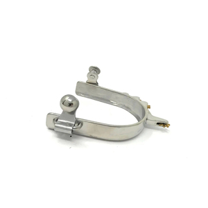 Mors de cheval en acier inoxydable avec éperons équestres lisses en laiton, accessoires pour bottes d'équitation, vente en gros pour chevaux - Product Image 1