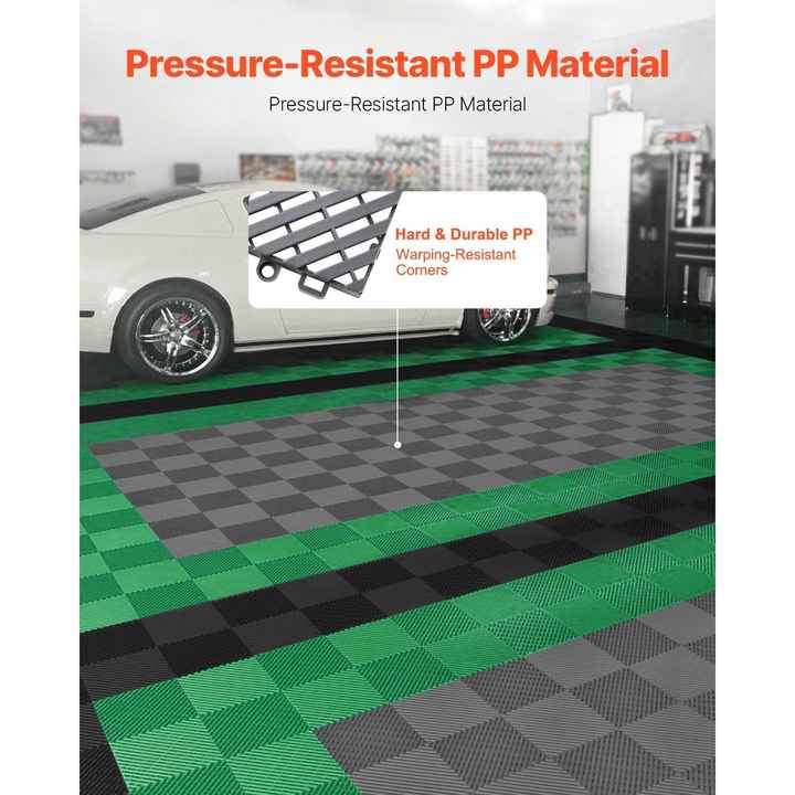 Durable 24-Piece Interlocking Drainage Mats 12'x12' Modular Cushion Grey Splicing Floor Tiles Non-Slip for Garden Outdoor