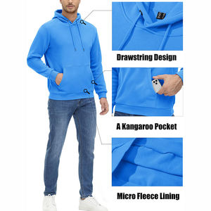 Sudadera con Capucha Extra Grande de Algodón de Alta Calidad, Forro Polar Grueso, Hombros Caídos, Lisa, Personalizable, para Hombre, para Venta - Product Image 2