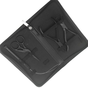 Kit Profesional de 4 Piezas de Color Negro para Extensiones de Cabello, Alicates para Remover Anillos y Cuentas de Extensiones de Cabello con Estuche de Cuero - Product Image 5
