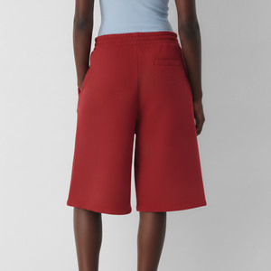Shorts pour femmes en coton molletonné à taille haute élastique, style vintage, en tissu éponge, séchage rapide, respirant, avec logo personnalisé, vente en gros - Product Image 5