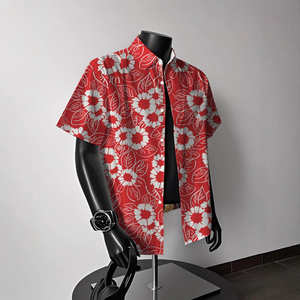 เสื้อเชิ้ตฮาวายคอจีน แขนสั้น ป้องกันการหดตัว สไตล์ลำลอง สำหรับผู้ชาย ใส่เที่ยวทะเลช่วงฤดูร้อน รับผลิตแบบ OEM - Product Image 5