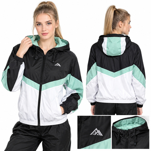 Wholesale <b>Windbreaker</b> Zipper Hoodie Lightweight Hiking <b>Camping</b> Hooded Jacket Rainproof Soft Shell Custom Logo Nylon Jackets - Product Image 3