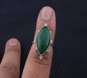 Marquise Green <b>Jade</b> <b>Ring</b> Handmade 925 Sterling Silver Gemstone <b>Ring</b> Elegant Jewelry Gift For Women - Product Image 6