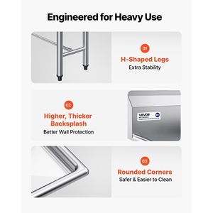 Lavello Commerciale in Acciaio Inox 304 Calibro 18 con 3 Scomparti 25x35x25 cm per Cucina Professionale - Product Image 4