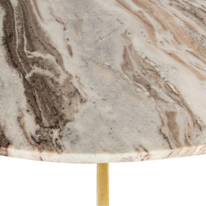 Magnifique table à manger ronde en marbre de Toronto avec élégantes pieds en forme d'araignée couleur or chaud pour bistrot, café, restaurant, cuisine - Product Image 3