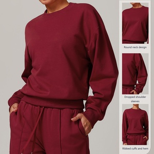 Sudadera Deportiva de Cuello Redondo Tejida para Mujer, Informal, Holgada y de Manga Larga, para Correr y Hacer Ejercicio - Product Image 3