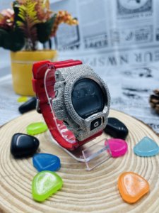 Custom VVS Moissanite Iced Out <b>Watch</b> For Men 925 Sterling Silver Fully Handmade Luxury Jewelry Hip Hop Gift <b>Set</b> Red Strap - Product Image 3