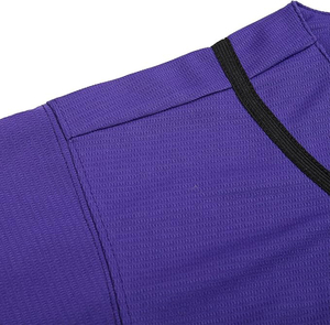 Camiseta de Béisbol Morada Unisex de Manga Corta con Botones al Frente, Absorbente de Humedad, de Poliéster, Color Sólido, para Todas las Temporadas - Product Image 3