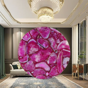 Sello de Ágata Pulida Artesanal, Decoración de Hogar de Lujo, Modelo de Flor Religiosa, Patrón de Resina, Color Personalizado, Alta Artesanía - Product Image 1