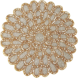 Embroidery <b>Seed</b> Beaded Placemat High Selling Luxury Eco-Friendly Beaded Placemats Best Price - Product Image 4