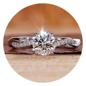 Sparkling Moissanite and Lab Grown Diamond Cross <b>Ring</b> Rose Gold Finish Wedding Engagement Jewelry - Product Image 4