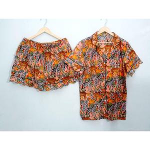 Conjunto de pijama de algodón indio con estampado floral para mujer y hombre, conjunto de pijama corto para verano, pijama de moda para mujer, personalizado. - Product Image 2