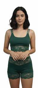 Ropa de dormir corta para mujer, pijama de algodón suave, conjunto de pijama corto para verano, ropa cómoda para estar en casa, lencería, sujetador. - Product Image 3