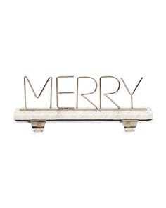 Merry Metal Christmas Centerpiece Decorative Sign Modern Holiday <b>Table</b> Decoration Rectangle Shape - Product Image 1
