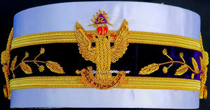 Casquette de régalia maçonnique brodée à la main avec fils d'or, durable, faible MOQ, service OEM à prix abordable - Product Image 2