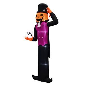Decorazioni Gonfiabili Giganti di Halloween in PVC da 3,6 Metri, Zucca Umana con Teschio e Luci LED per Feste, Giardino e Prato - Product Image 3