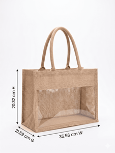 Sacs fourre-tout urbains écologiques en jute, vente en gros, logo personnalisé imprimé, sacs de courses réutilisables, poignée supérieure en sangle de coton, cadeau UT-120 - Product Image 5