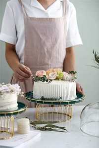 Soporte de Exhibición para Pasteles de Metal Dorado, Diseño Clásico Moderno, para Fiestas, Bodas, Aniversarios, Hecho a Mano, Redondo y Alto - Product Image 6