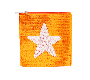 Pochette zippée brodée à la main pour femme, motif tribal coloré, porte-monnaie perlé vert et orange, sac cadeau personnalisé, écologique - Product Image 2