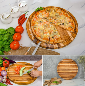Planche à découper en bois extra-large et robuste avec compartiments intégrés et rainure pour les jus, idéale pour la découpe et le hachage (vente en gros) - Product Image 6