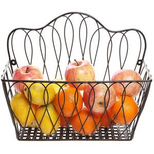 Panier de rangement en fer avec poignée en bois, design multifonctionnel écologique pour la cuisine et la salle de bain, idéal pour le stockage des aliments - Product Image 2