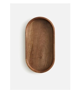 Modern Oval Shaped Mango Wood Eco Friendly Food Serving <b>Tray</b> with Customizable Options for Restaurants & Hotels - Product Image 5