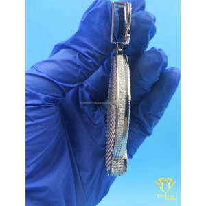 Grand pendentif Allah serti de diamants avec numéro personnalisé 94, diamant baguette, étoile, diamant simulé, bijoux hip hop pour hommes - Product Image 3