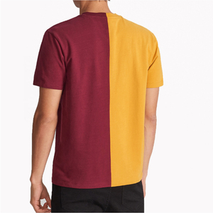 Camiseta de Hombre de Moda, Venta en Línea, Precio al por Mayor, Corte Regular, Estilo Casual, Diseño Bicolor Amarillo y Marrón - Product Image 3