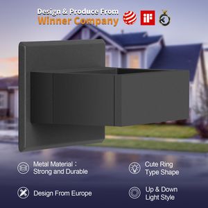 Lampada da Parete LED Integrata Moderna Impermeabile IP54 per Esterni, Illuminazione per Portico 17505 Up/Down Skeleton Light - Product Image 6