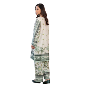 Elegante traje estampado con costuras para mujer, con kameez y pantalón a juego - Product Image 2