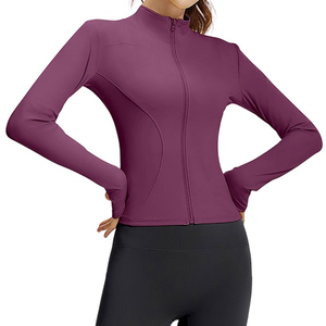 Custom Breathable Spandex/Nylon Plus Size Yoga Top <b>Ladies</b> Fitness <b>Jackets</b> Durable <b>Lightweight</b> Fitness Wear Yoga Sessions - Product Image 2