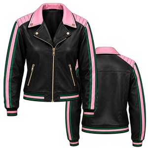 Veste universitaire en toile pour la sororité Kapa, OEM ODM, avec fermeture boutonnée recouverte, coupe-vent, personnalisable, col montant - Product Image 3