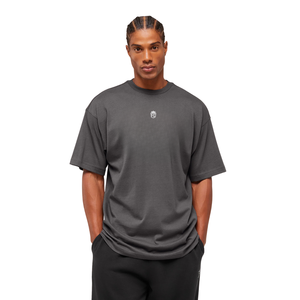 T-shirt de sport surdimensionné pour homme, respirant, performant, coupe ample, pour entraînement et fitness, gris foncé - Product Image 1