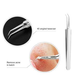 แหนบกำจัดสิวเสี้ยน แหนบต่อขนตา เข็มกดสิวเสี้ยน สิวหัวขาว แหนบปลายแหลม - Product Image 5