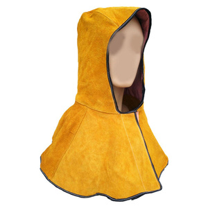 Cowhide Split Leather Welding Hood Helmet Protector <b>Cap</b> Electric Welder Spark Flame Retardant Firefighting Head Protection Hood - Product Image 4