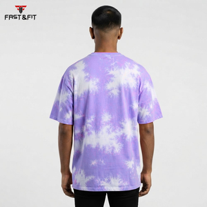 T-shirt décontracté streetwear pour homme, rose délavé, coupe oversize, 100 % coton épais, imprimé graphique Fast & Fit, haute qualité - Product Image 5