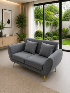 Sofá Moderno 221 ROMA Gris, Conjunto de 221 Plazas, para Sala de Estar, Apartamento, Hotel, Uso Ecológico, Tela Personalizada, Mueble Cuadrado Curvo - Product Image 5