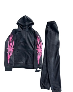 Top qualité vêtements pour hommes survêtements 100% coton personnalisé soleil fané pull à capuche hommes pantalon pantalon pantalon ensemble en gros vêtements d'hiver - Product Image 2