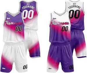 Uniforme de Baloncesto Sublimado de Diseño Nuevo al por Mayor para Niños y Jóvenes, Jersey de Baloncesto Reversible Personalizado de Talla Grande - Product Image 3