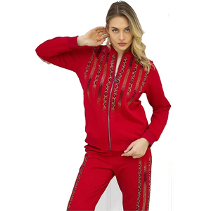 ชุดวอร์มออกกำลังกายแบบซิปเต็มตัวประดับเพชรเทียมสำหรับผู้ชาย เป็นมิตรกับสิ่งแวดล้อม ขายส่งแบบ OEM พร้อมวัสดุล่าสุด - Product Image 5