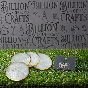 Round Resin <b>Coaster</b> Set Of 6 with <b>Gold</b> Edge Decorative Drink <b>Coasters</b> Table <b>Coasters</b> for Home Hotel Restaurant Office - Product Image 5