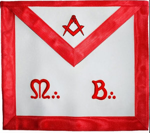 Delantal Maestro - AASR Bordado a Mano en Cuero Sintético para Coser, Fabricante de Regalia Masónica Personalizada, Insignias Masónicas Sencillas - Product Image 1