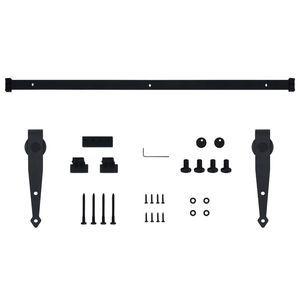 Kit porta scorrevole in acciaio al carbonio Mini nero 48 "per ferramenta da cucina - Product Image 5