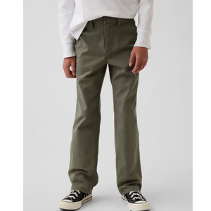 Pantalones de Uniforme Escolar Modernos, Corte Recto y Relajado, Color Caqui - Product Image 2